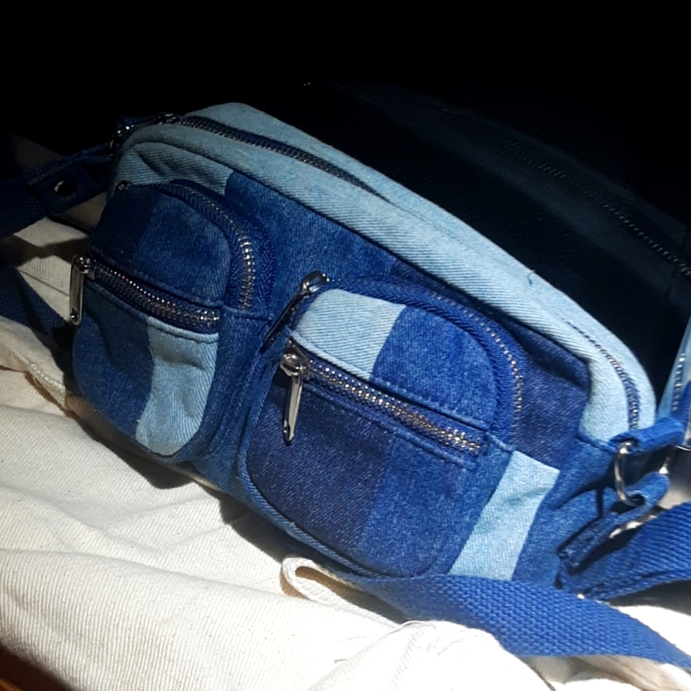 "DENIM BLUE"-Patchwork Crossbody Bag with Pockets!